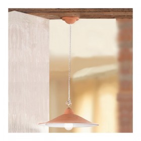 Lustre Country plat lisse en terre cuite - Ø 43 cm