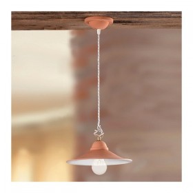 Lampadario in terracotta piatto liscio rustico country - Ø 28 cm