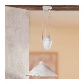 Lámpara corredera de cerámica con contrapeso y placa perforada lisa - Ø 30 cm