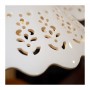 Lampadario saliscendi in ceramica con contrappeso e piatto liscio traforato - Ø 30 cm