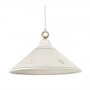 Lustre plat lisse en céramique à bord ajouré et décoré - Ø 30 cm