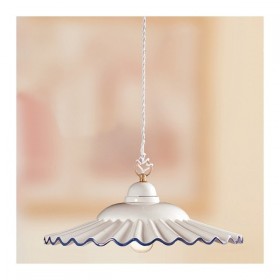 Lustre en céramique avec plaque plissée - Ø 43 cm
