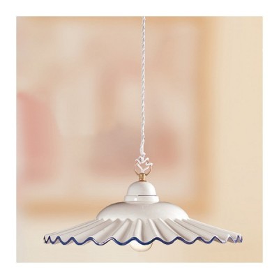 Lustre en céramique avec plaque plissée - Ø 43 cm