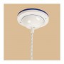 Flat pleated ceramic chandelier with vintage country blue edge - Ø 28 cm