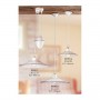 Ceramic sliding chandelier with counterweight and smooth plate with perforated decoration - Ø 43 cm