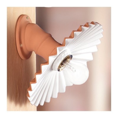 Rustikale Retro-Terrakotta-Wandlampenapplikation im Landhausstil – Ø 28 cm