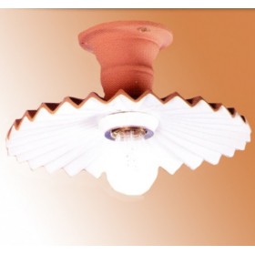 Lampada da soffitto in cotto rustica country retrò - Ø 28 cm