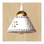 2-light ceramic pendant lamp with perforated and decorated plate
