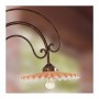 Applique lampada da parete in ferro battuto con piatto in cotto plissettato decorato rustico country - Ø 28 cm