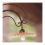 Applique wall lamp in wrought iron with pleated terracotta plate decorated in rustic country - Ø 28 cm