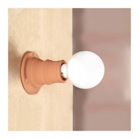 Applique lampada da parete in cotto rustica country retrò - h. cm.10