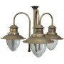 Lampadario stile vintage country rustico a 3 luci in ottone
