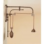 Wall lamp with counterweight slider in rustic vintage retro style brass