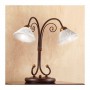 Lámpara de mesa de 2 luces de hierro forjado con placa de cerámica estilo spaghetti estilo retro - Ø 14 cm