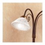 2-flammige Tischlampe aus Schmiedeeisen mit Retro-Country-Spaghetti-Keramikplatte – Ø 14 cm