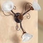 Aplique de pared de hierro forjado con 3 luces con plato de espagueti country vintage - Ø 60 cm