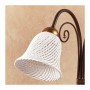 Lampada da tavolo a 2 luci con piatto in ceramica a campanella a spaghetto vintage country – Ø 14 cm