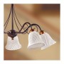 5-light ceramic pendant lamp with vintage retro spaghetti bell shape - Ø 60 cm