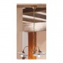3-light brass pendant lamp with retro country pleated ceramic lampshades – Ø 58 cm