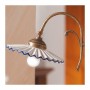 3-light brass pendant lamp with retro country pleated ceramic lampshades – Ø 58 cm