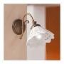 Applique lampada da parete in ottone e paralume in ceramica traforato stile vintage – Ø 18 cm