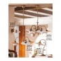Applique wall lamp in brass and retro style pleated terracotta lampshade - Ø 21 cm