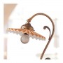 Lampada da tavolo in ottone e paralume in cotto plisettato vintage retrò – Ø 21 cm