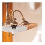 3-light brass pendant lamp with vintage country pleated terracotta lampshades – Ø 40 cm