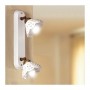 Applique lampada da parete a 2 luci in ceramica traforata in stile rustico country – Ø 14 cm
