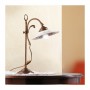 Lampe de table en laiton et abat-jour en céramique au décor rétro champêtre - Ø 21 cm