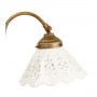 Applique lampada da parete a 2 luci in ottone e piatti in ceramica traforati stile retrò vintage – Ø 18 cm