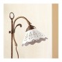 Lampada da tavolo in ottone e paralume in ceramica traforato country retrò – Ø 18 cm