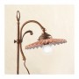 Lampe de table en laiton et abat-jour country vintage en terre cuite plissée – Ø 21 cm