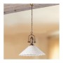 Brass pendant lamp with vintage country perforated ceramic lampshade – Ø 40 cm