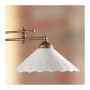 Lámpara basculante de latón de 2 luces con placas de cerámica perforadas estilo retro country - Ø 108 cm