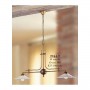 Lampada a bilanciere a 2 luci in ottone con piatti in ceramica decorato retrò country – Ø 108 cm