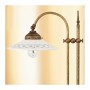 Lámpara de mesa de latón y pantalla de cerámica con decoración campestre retro - altura 58 cm