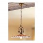 Brass pendant lamp with pleated terracotta lampshade – Ø 43 cm