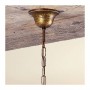Lampada a sospensione in ottone con paralume in terracotta plissettato – Ø 43 cm