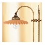 Lampada da tavolo in ottone e paralume in ottone plissettao vintage retrò – h 58 cm
