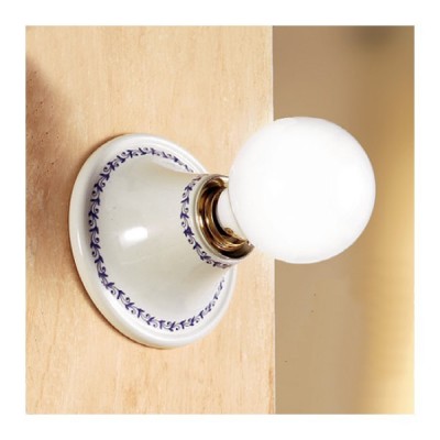 Applique lampada da parete in ceramica rustica country retrò – Ø cm.15