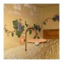 Aplique de pared de latón satinado y pantalla de terracota plisada estilo country vintage – Ø 21 cm