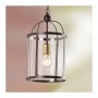 Lampada a sospensione in ferro con paralume in vetro stile rustico vintage – Ø cm 20
