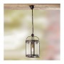 Suspension en fer avec abat-jour en verre de style campagnard rustique - Ø 20 cm