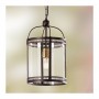 Iron pendant lamp with rustic country style glass lampshade - Ø 20 cm