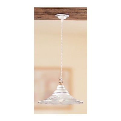 Araña de cerámica plana ondulada decorada retro vintage - Ø 40 cm