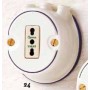 Hand-painted ceramic electrical socket with 3 outlets