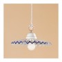 Flat pleated ceramic chandelier in vintage rustic country style - Ø 28 cm