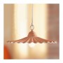 Lampadario saliscendi plissettato in terracotta con contrappeso rustico country - Ø 43 cm