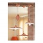 Lampadario saliscendi plissettato in terracotta con contrappeso rustico country - Ø 43 cm
